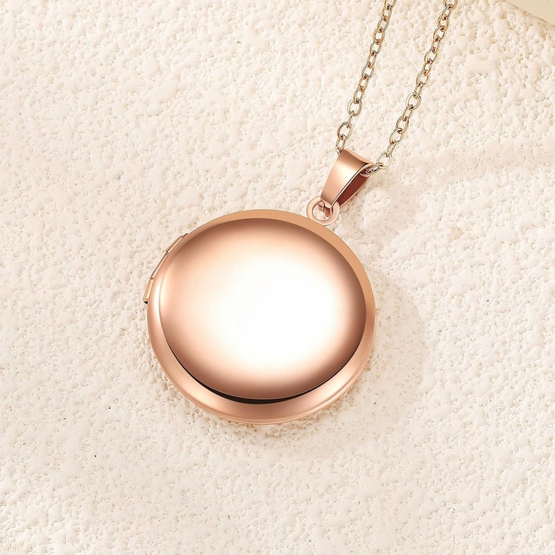 PHOCKSIN Locket Necklace for Women Black/Gold/Silver Locket Necklace Oval/Round/Heart Photo Necklace New Years Gifts for Girls - Image 2